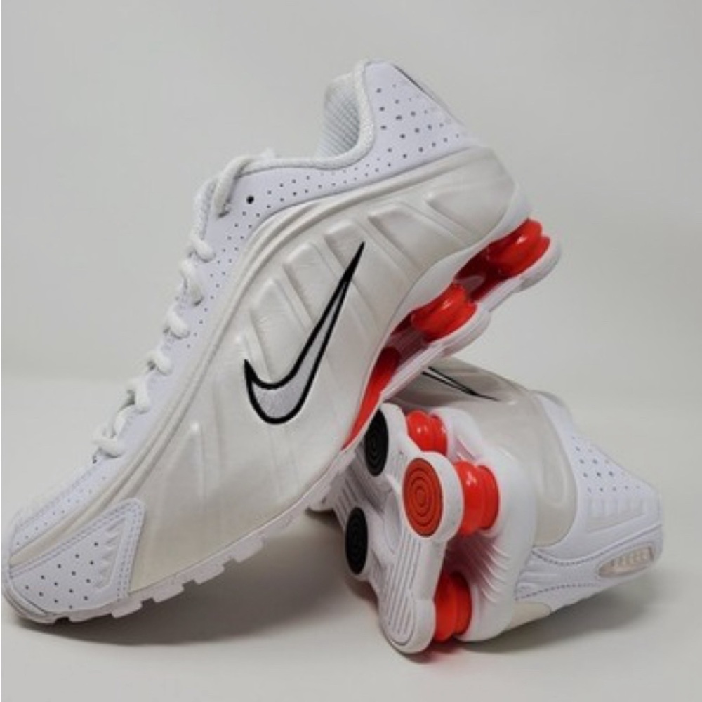 Nike White Sneakers with Red Accents